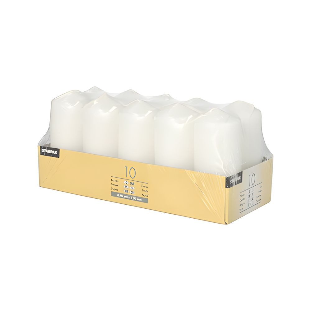 PAPSTAR Stumpenkerze Stumpenkerzen Ø 40 mm, 90 mm weiss 10 Stk – Bild 3 von 4
