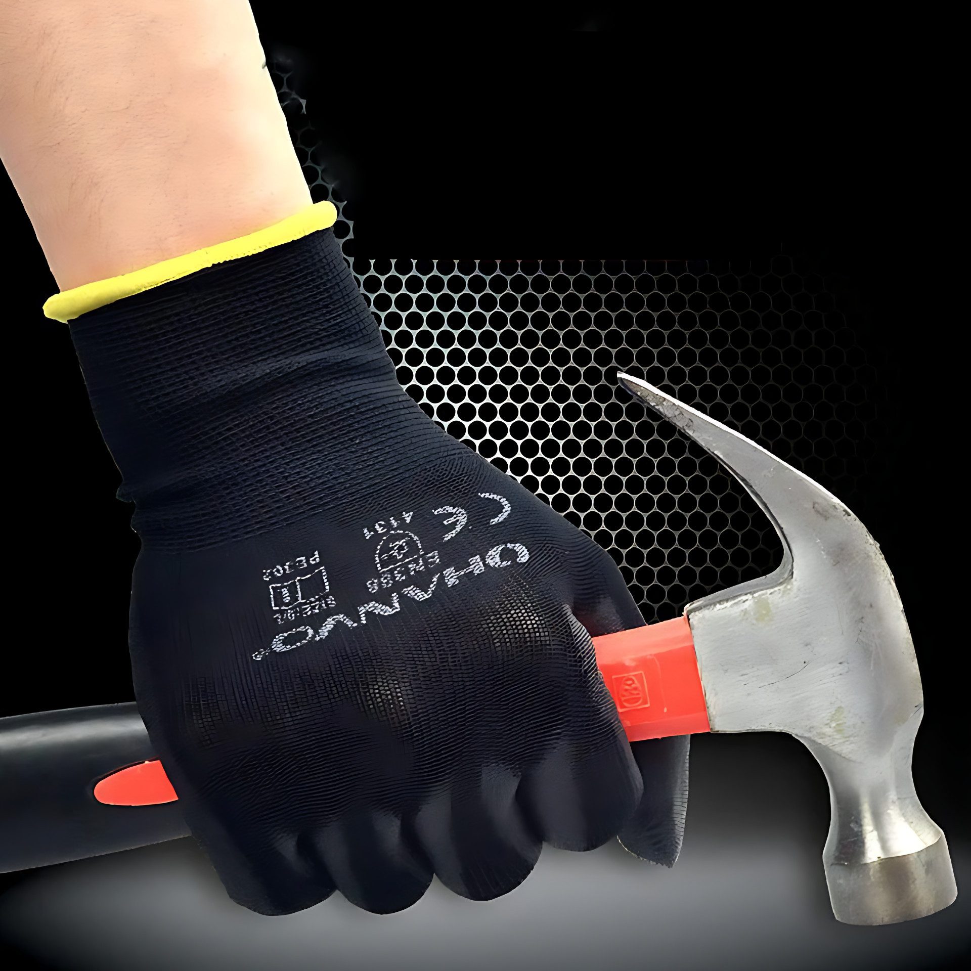 Wonder Grip Arbeitshandschuhe 10 Pairs Black PU Nitrile Coated Nylon Work G günstig online kaufen