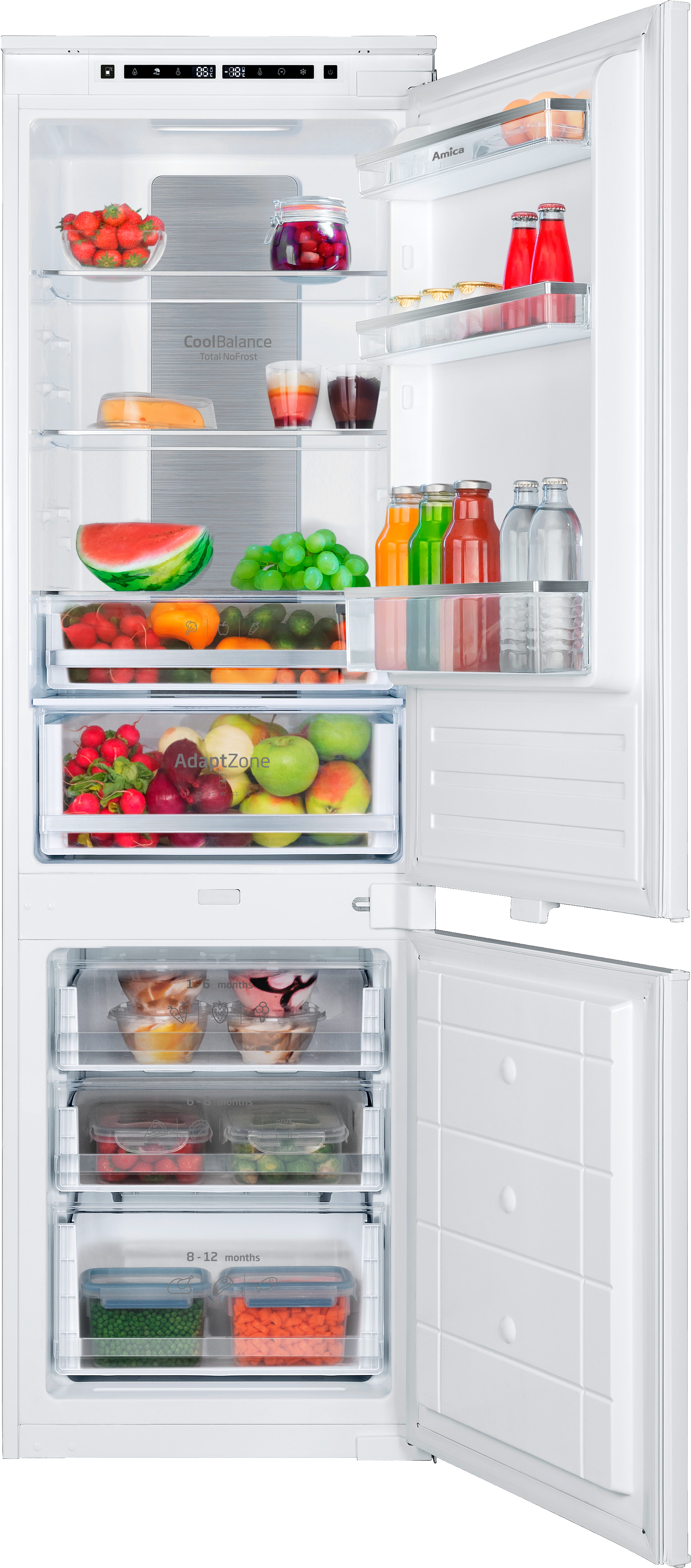 Amica Einbaukühlgefrierkombination EKGCX 387 960, 177,1 cm hoch, 56 cm breit, Inverter Kompressor