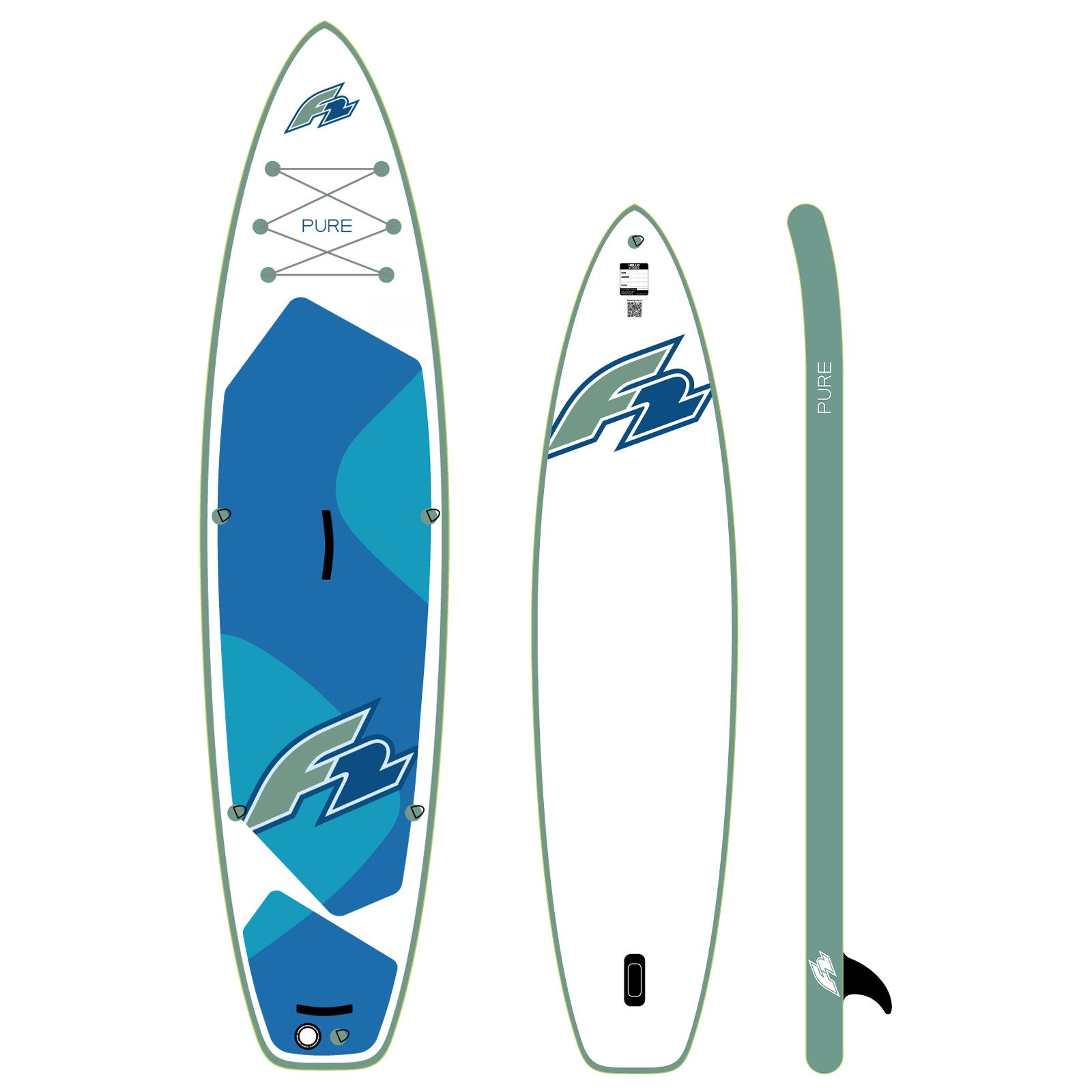 F2 SUP-Board F2 SUP Stand Up Paddle Board Pure - Board only 372cm 12,2 Weiss