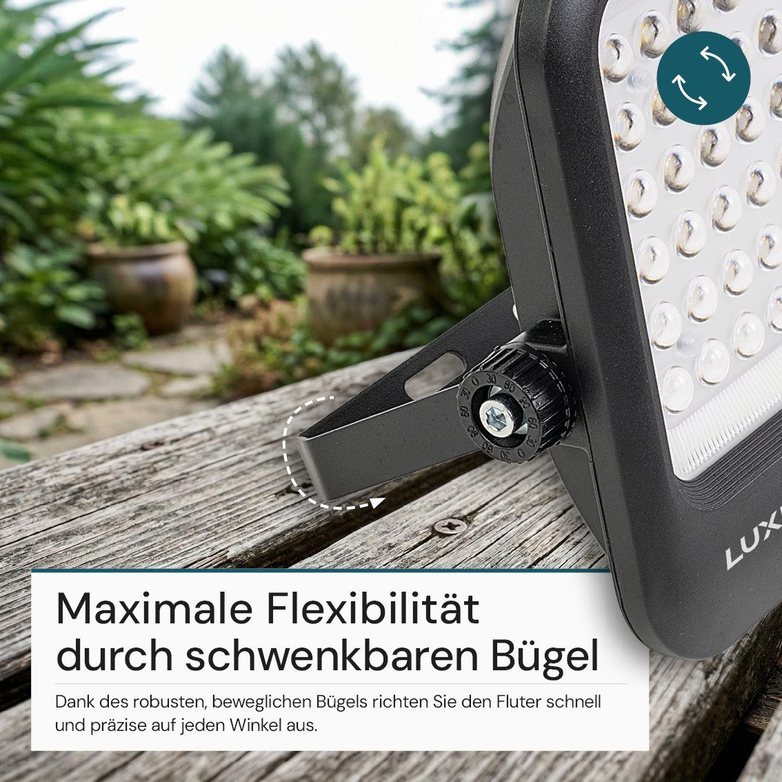 LUXULA LED Solarleuchte LUXULA LED Solar-Fluter 1600 lm, Farbwechsler