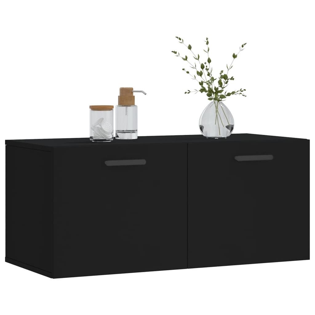 vidaXL Hängeschrank Wandschrank Schwarz 80x36,5x35 cm günstig online kaufen