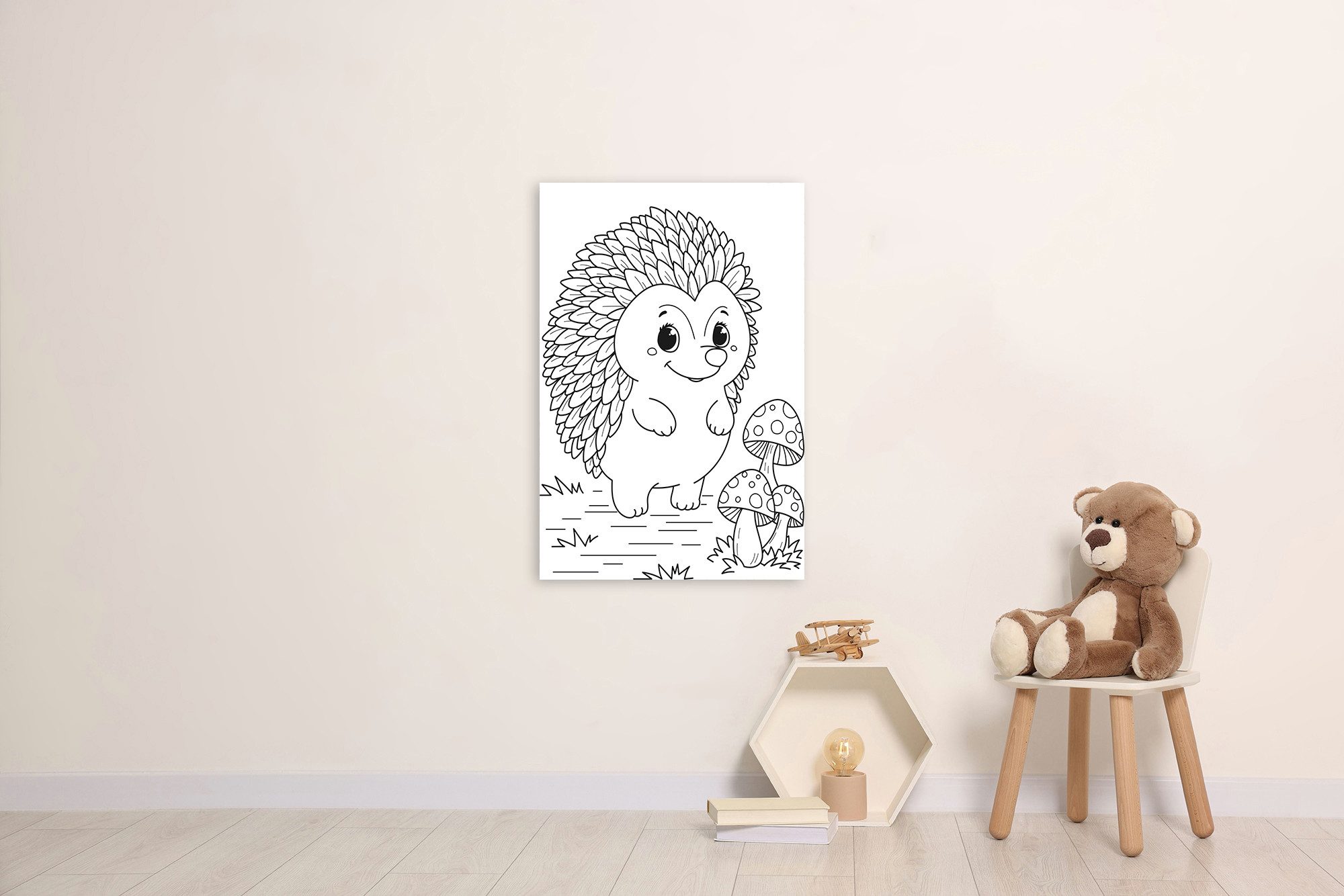 queence Bild Großer Igel, Figuren, Mädchen, Märchenbilder, klassische Fantasie (1 St), DIY Wandbild aus Dibond