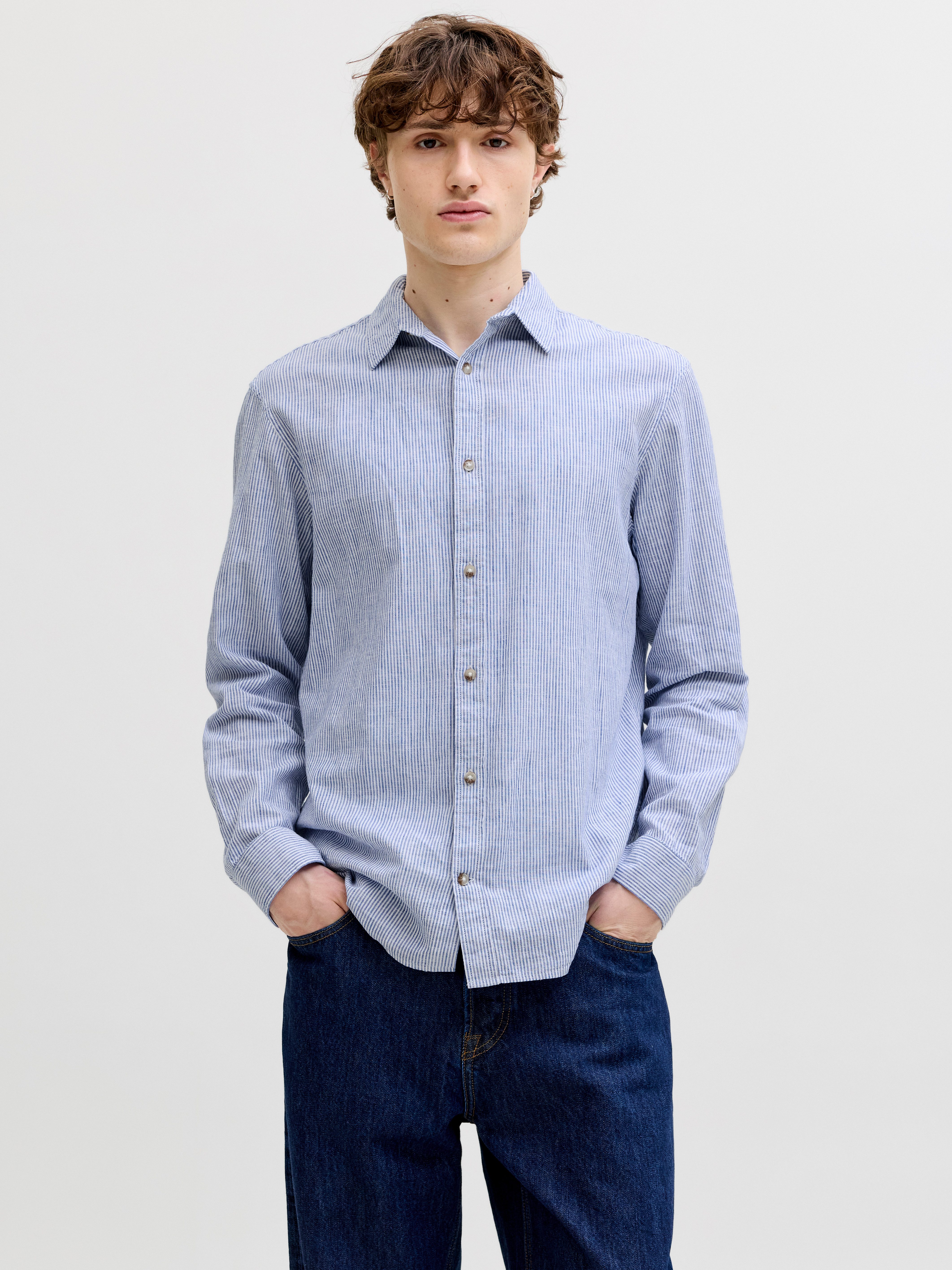 Jack & Jones Langarmhemd JJESUMMER LINEN BLEND SHIRT L/S SN Baumwollmischun günstig online kaufen