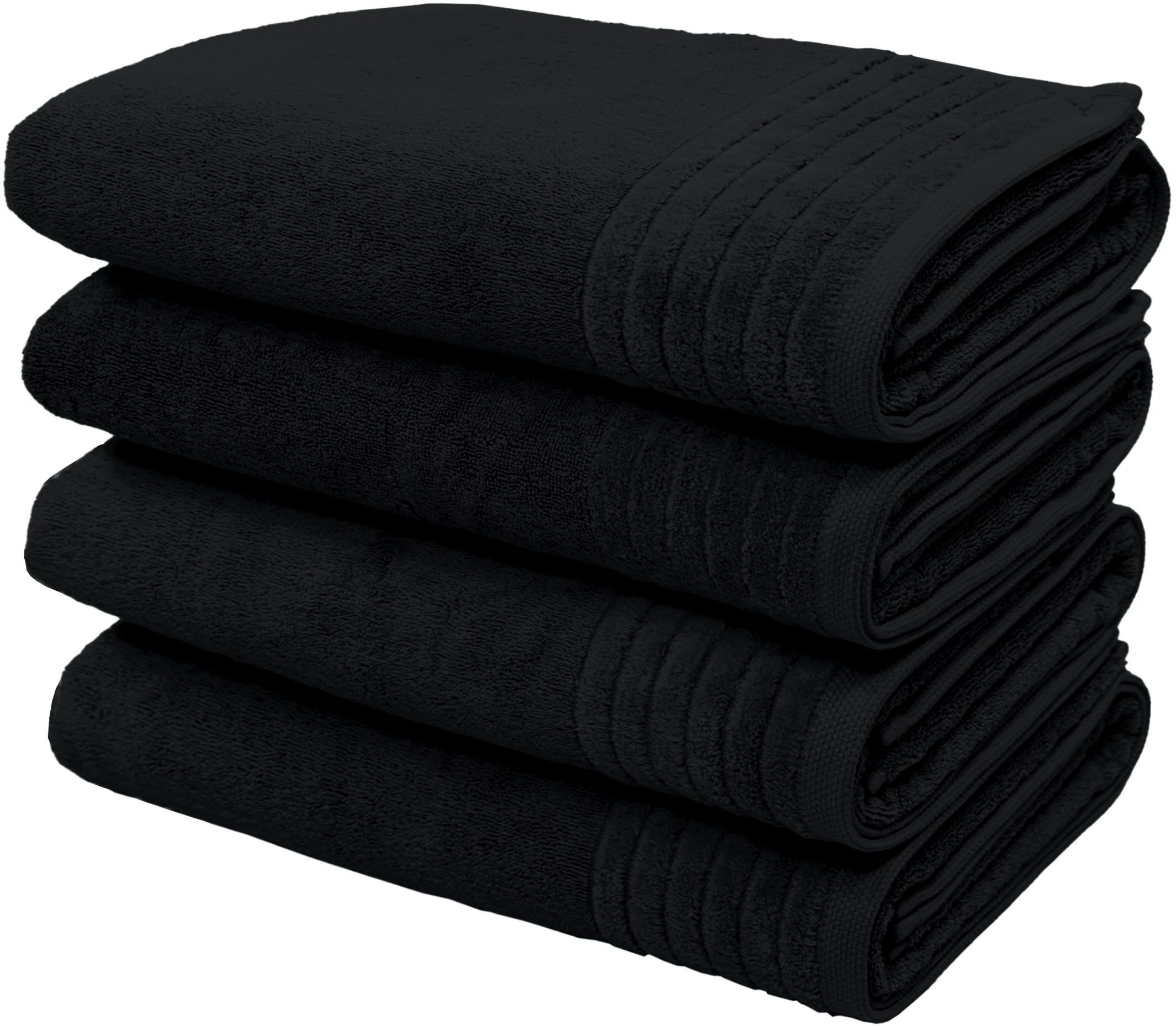 my home Duschtücher Sanremo Premium, Premium Полотенца, 600 gr/m², 70x140cm, Frottier (Set, 4-St), mit Bordüre, flauschig und weich, dicke Qualität, 5 Jahre Garantie