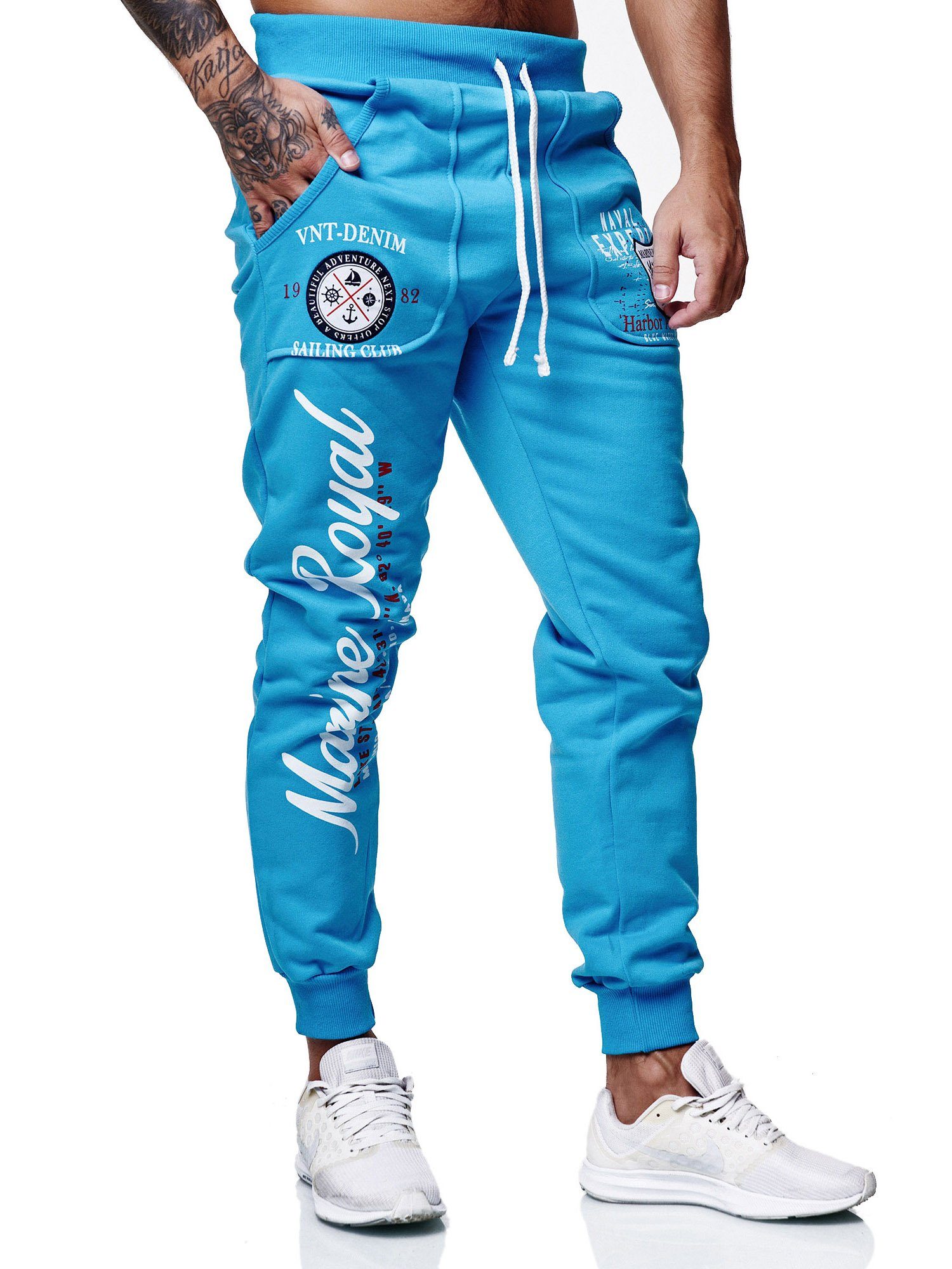 Jogginghose Jogginghose Türkis (1-tlg) Sweatpants Männer Trainingshose Sporthose 3628 Herren Code47