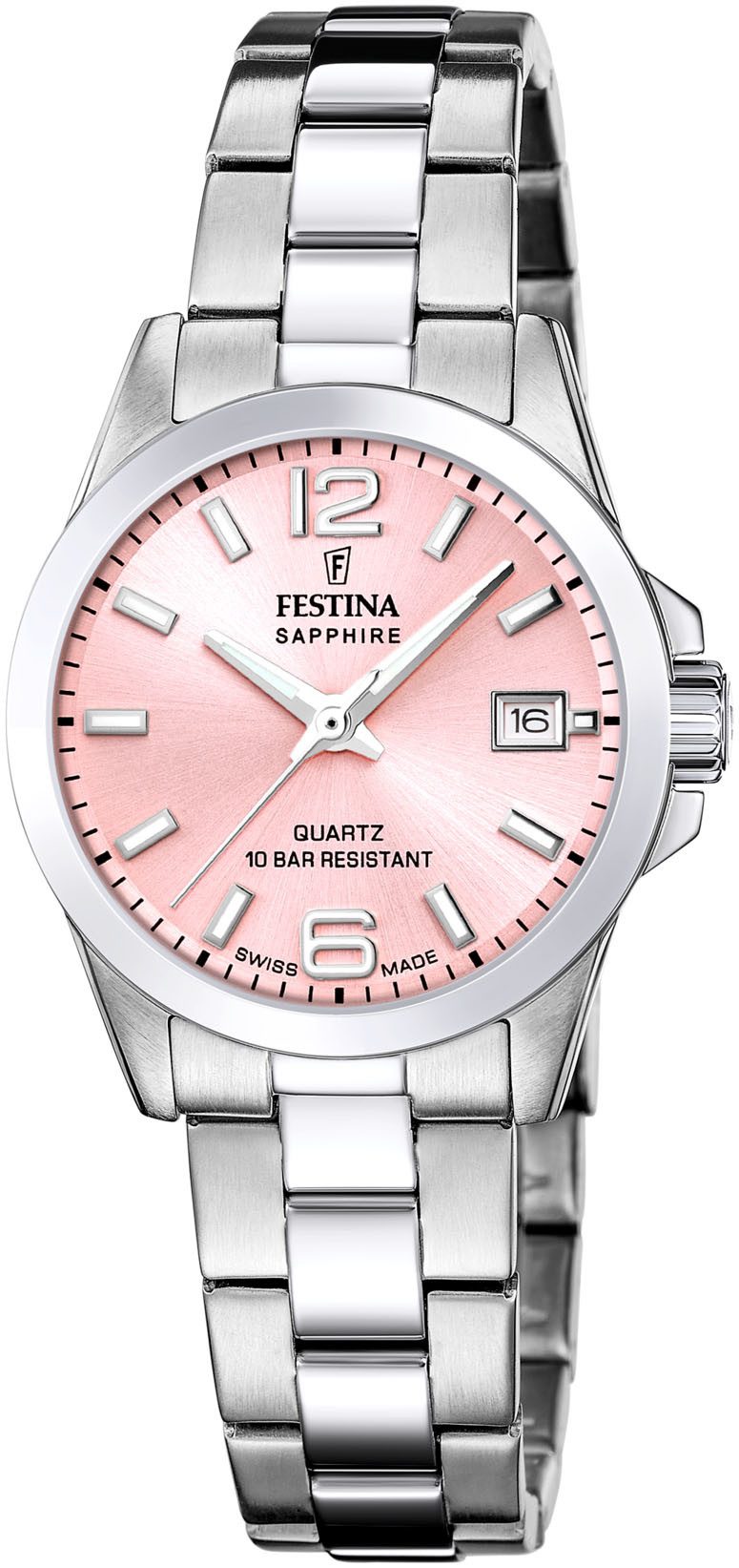 Festina Quarzuhr F20049/3, Armbanduhr, Damenuhr, Swiss Made, Edelstahlarmba günstig online kaufen