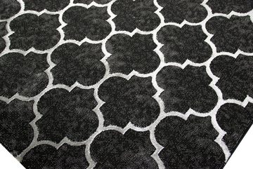 Teppich Designer Teppich Marokko Wohnzimmerteppich Orient in Grau Schwarz, TeppichHome24, rechteckig
