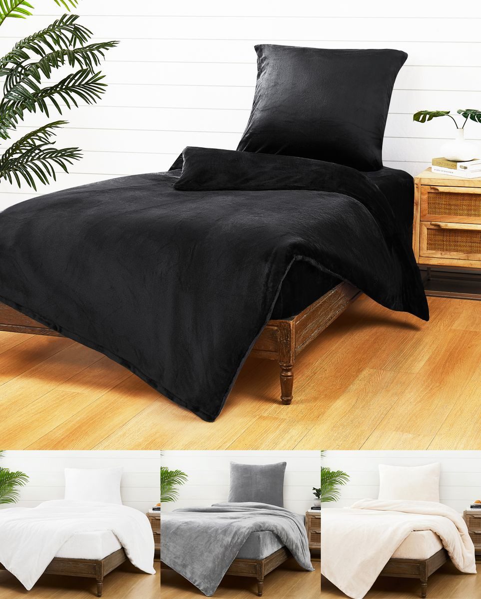 JACK Bettwäsche JACK Teddy Flausch 135x200cm Weiß Grau Anthrazit Blau, Micr günstig online kaufen