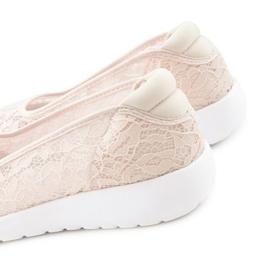 LASCANA Sneaker Ballerinas Slipper ultraleicht, Freizeitschuh mit modischem Spitzeneinsatz VEGAN