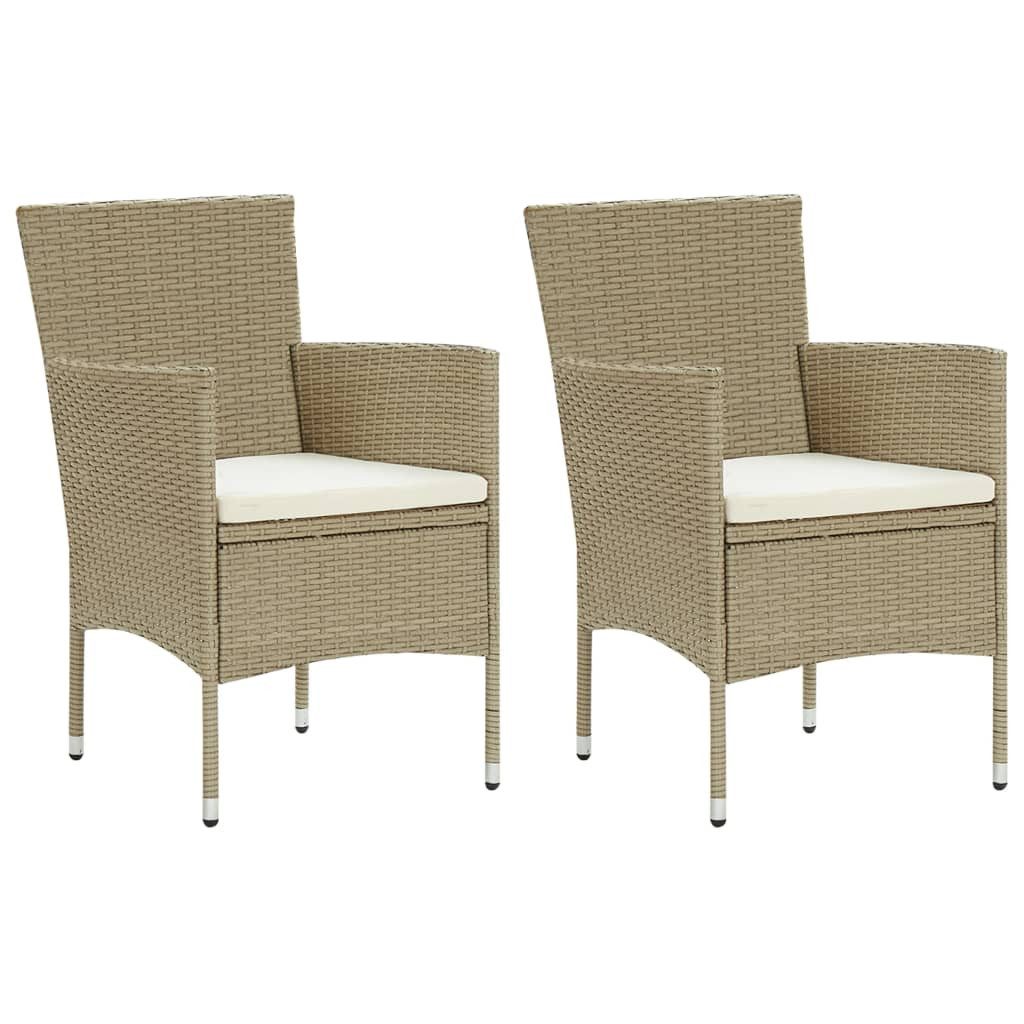 vidaXL Garten-Essgruppe 3-tlg. Garten-Essgruppe Beige, (3-tlg)