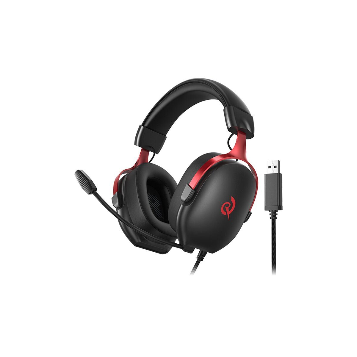 QCY QCY Heroad VN200 Gaming Headset Schwarz Rot On-Ear-Kopfhörer