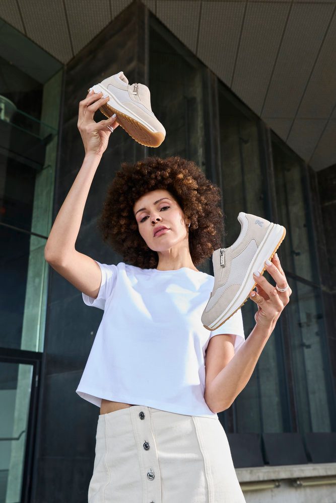 Rieker Slipper Slip-on Sneaker, Halbschuh, Freizeitschuh mit Reißverschluss