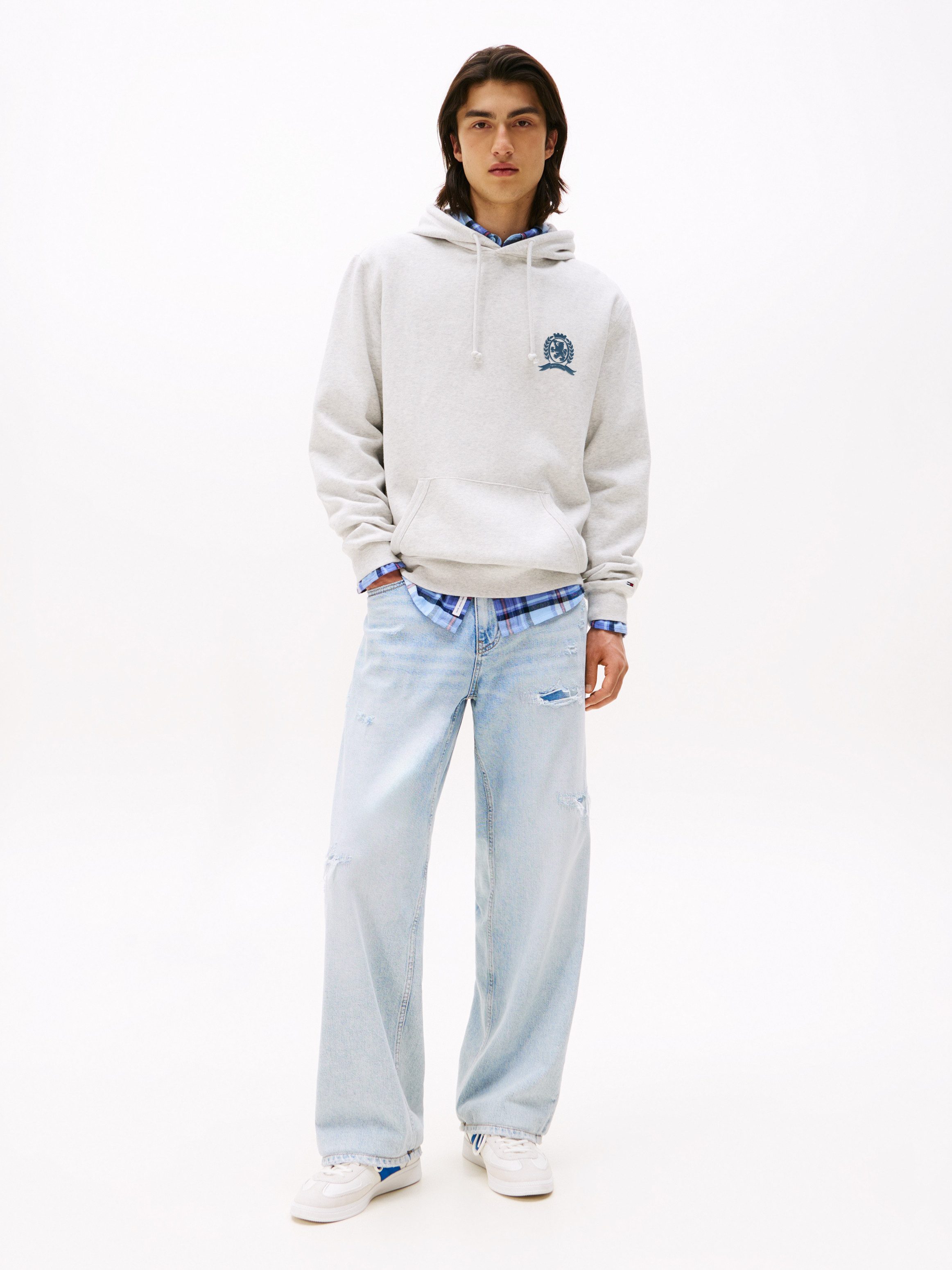 Tommy Jeans Hoodie TJM WASHED CREST PLAY regular fit, Sweatshirt, Rückenprint