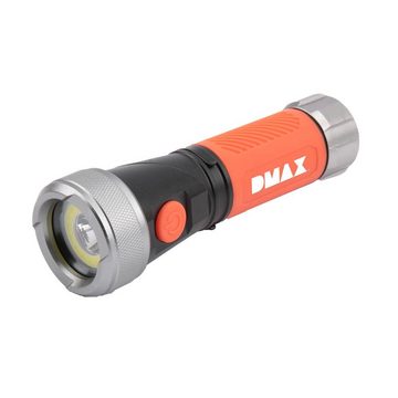 DMAX LED Taschenlampe TLG 332, Kopf 90 ° schwenkbar, OSRAM LED 200 lm Fernlicht, COB-Ring Flutlicht
