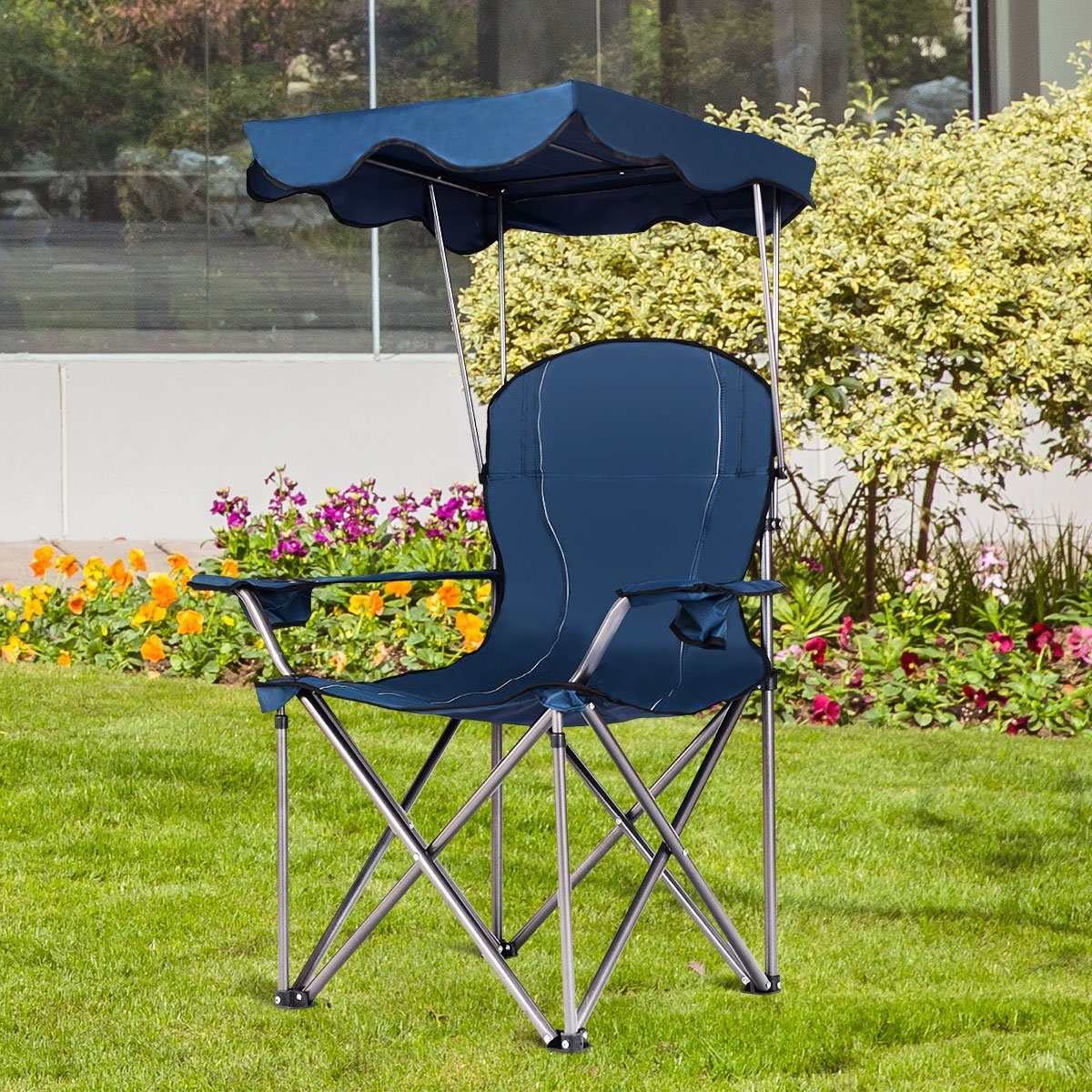 COSTWAY Campingstuhl, mit Sonnendach & Tragtasche, günstig online kaufen