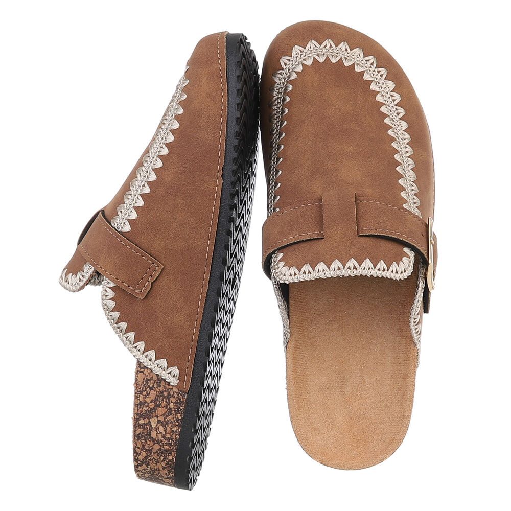 Ital-Design Damen Mules Freizeit Pantolette (88930343) Flach Pantoletten in günstig online kaufen
