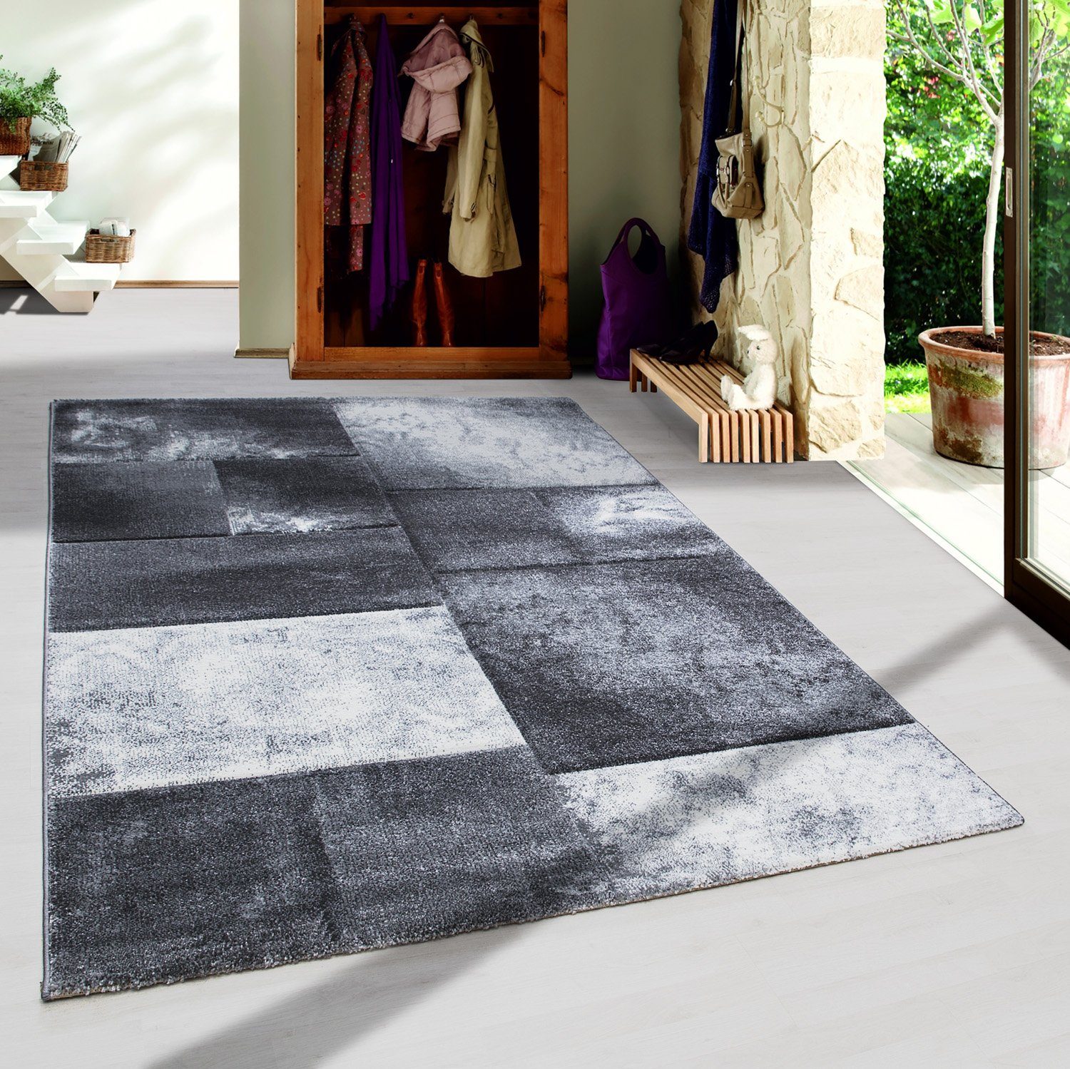 SIMPEX24 Teppich Kariert Design, Läufer, Höhe: günstig online kaufen