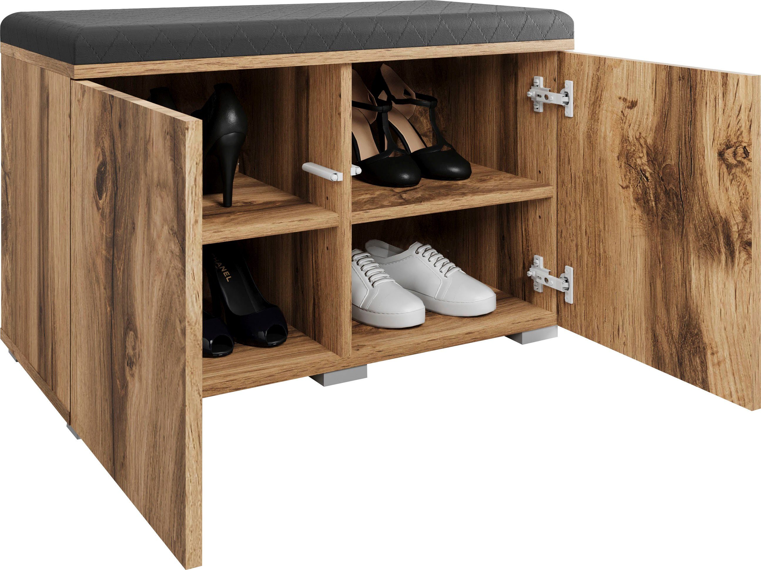 OTTO home Sitzbank Paris (inkl. Sitzkissen), moderne Truhenbank B/T/H 70x35x45, Flurbank mit Sitz aus Kunstleder