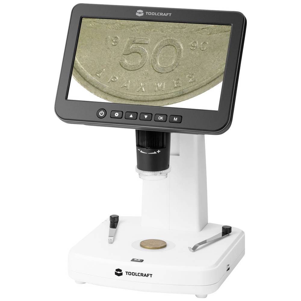 TOOLCRAFT 17.8 cm (7-Zoll) LCD-Digitalmikroskop mit Polarisator TO-9407067 Labormikroskop