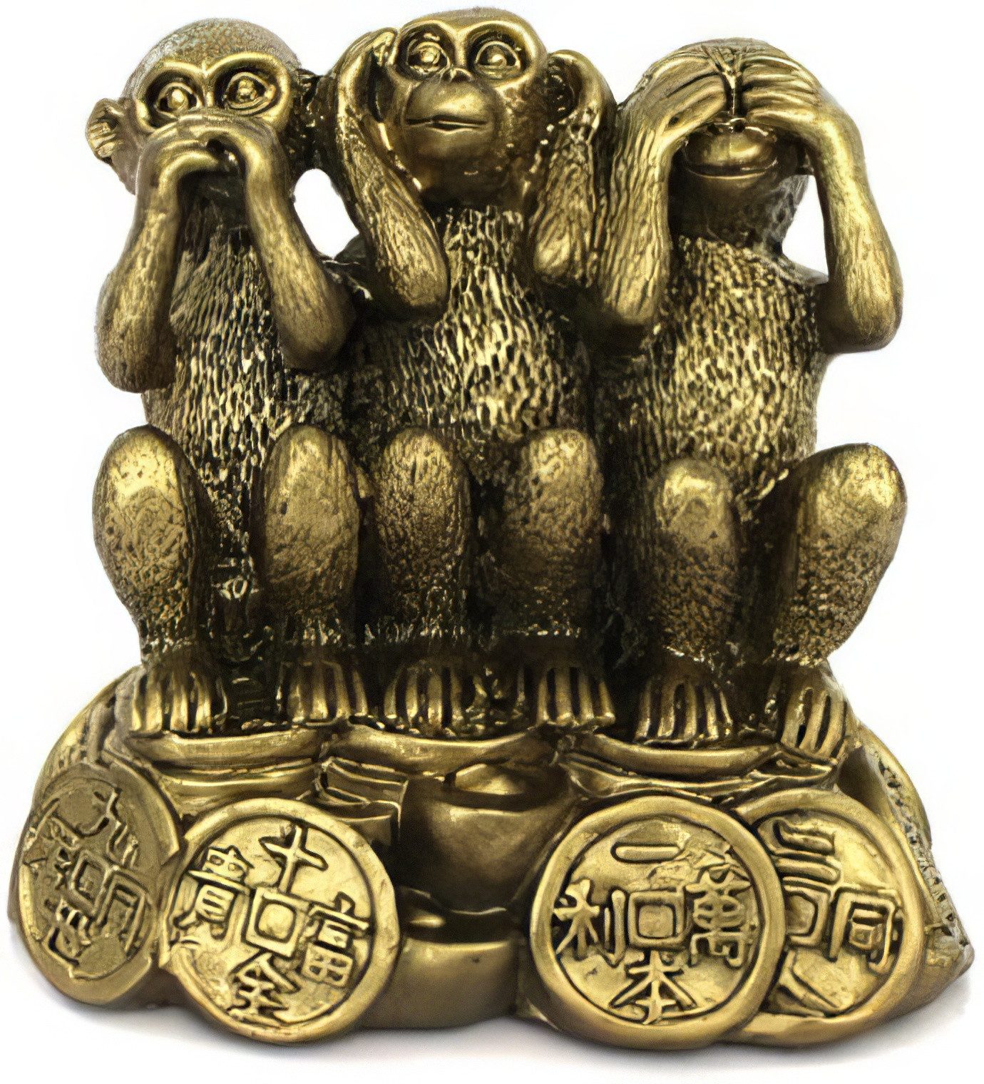 Yudu Dekofigur 3er Affen Nicht hören/sehen/sprechen Fengshui günstig online kaufen