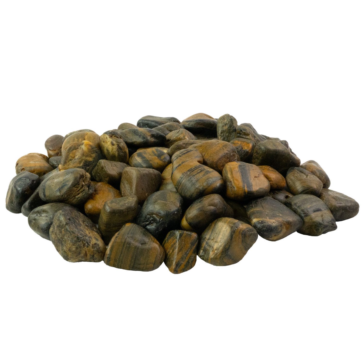 Zierkies Zierkies Dekosteine braun poliert 20kg, Kieselsteine Garten 2-3 cm