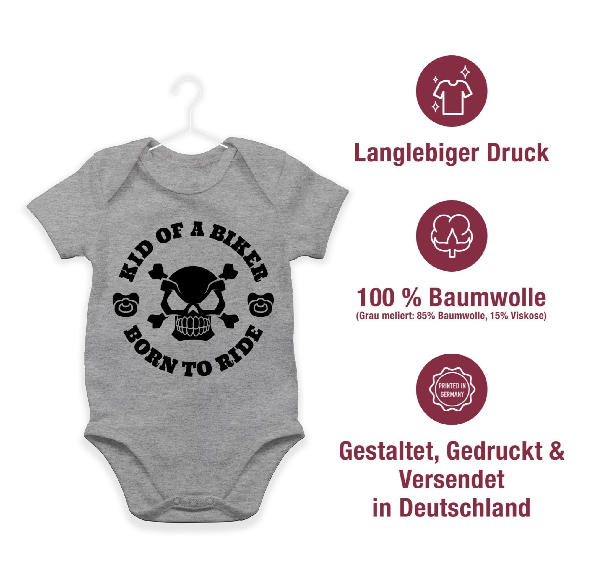 to Schnuller schwarz Grau Kid 1 ride Shirtracer a Baby meliert Shirtbody mit of Sprüche born biker