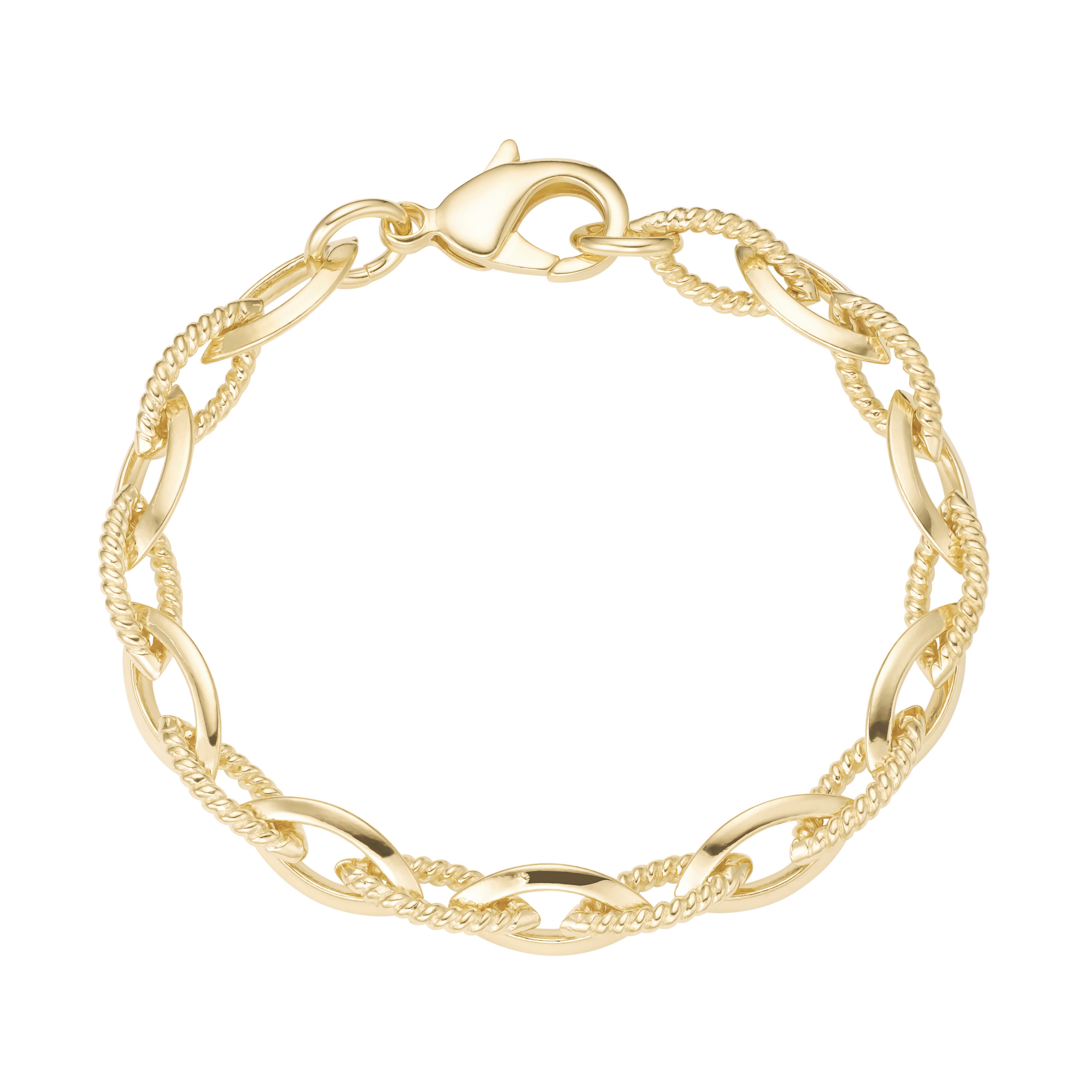 Firetti Gliederarmband Schmuck Geschenk Tombak Armschmuck Armband dreikant gerieft, Made in Germany