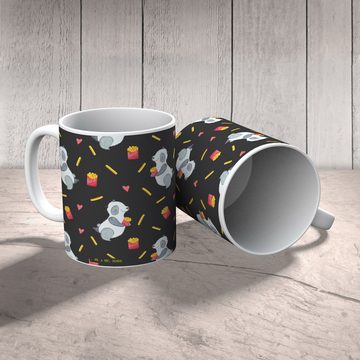 Mr. & Mrs. Panda Tasse Panda Pommes - Grau - Geschenk, Kaffeebecher, Panda Muster, Tasse Mot, Keramik, Herzberührende Designs