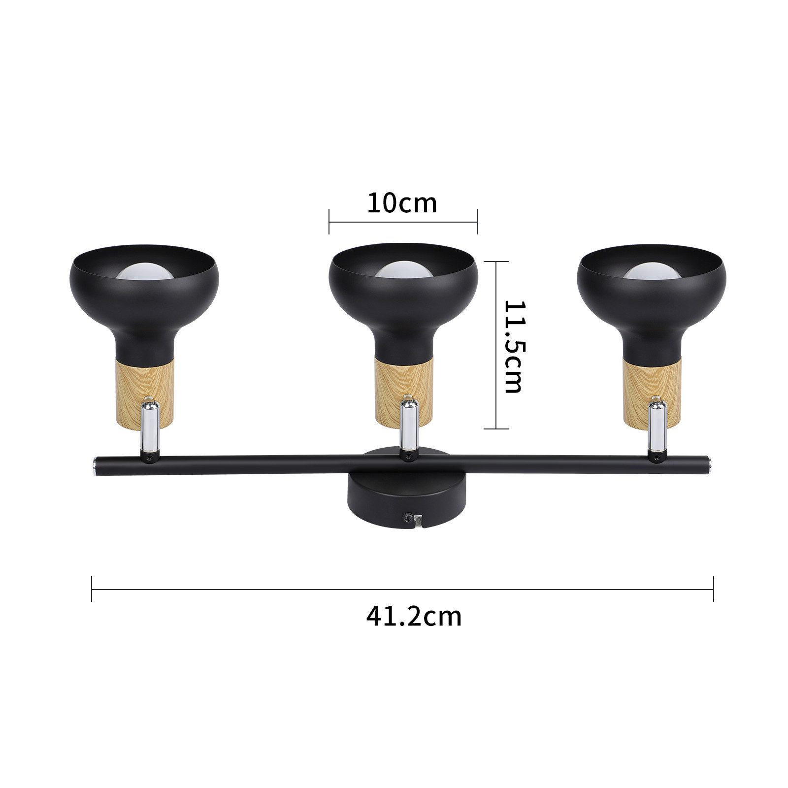 ZMH Deckenstrahler 3 Flammig E14 Deckenlampe Vintage 350°Schwenkbar für Flur Wohnzimmer, Hochwertige Design, ohne Leuchtmittel, Schwarz Vintage Deckenleuchte Innen Schlafzimmer