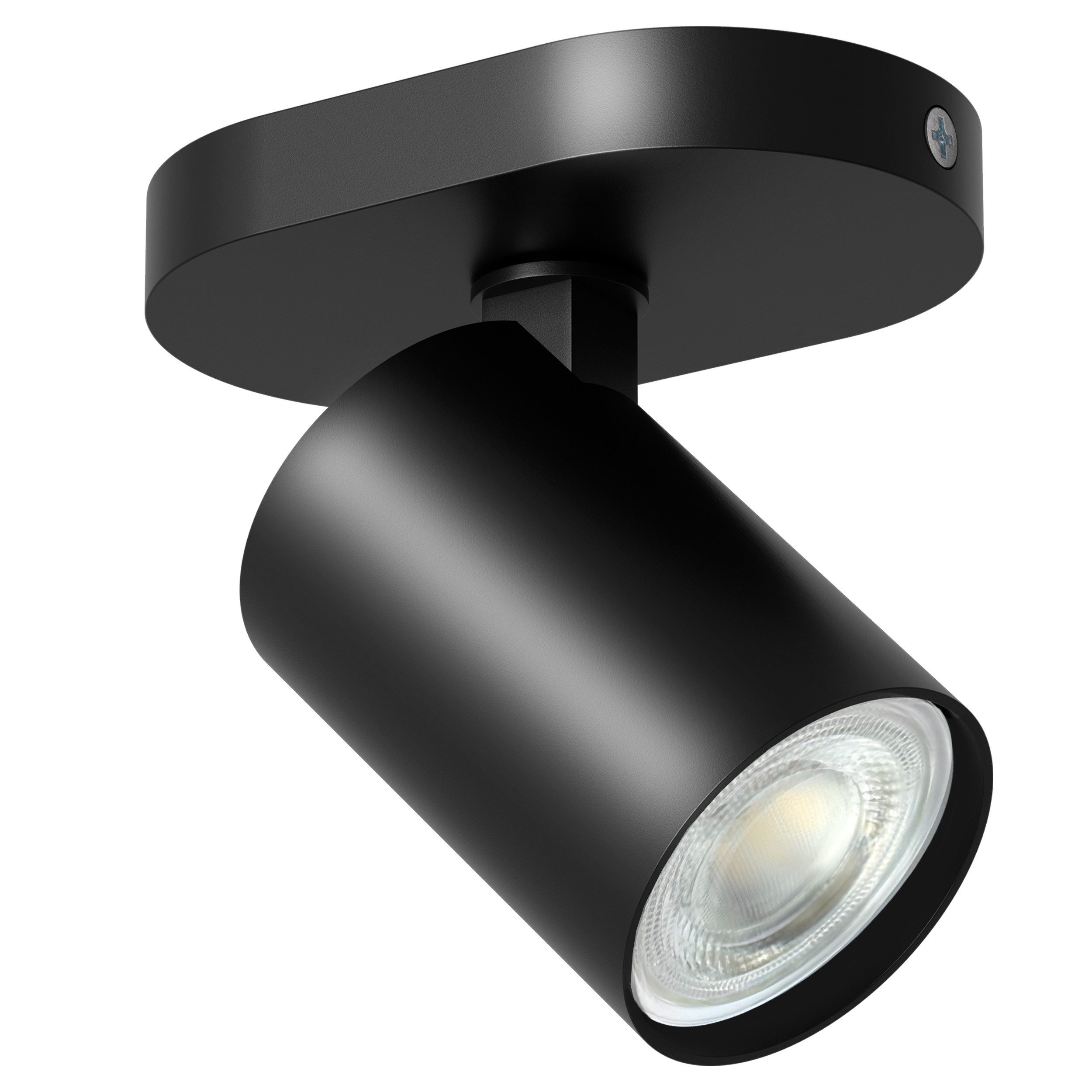 Oktaplex lighting LED Deckenstrahler GU10 schwenkbar Aluminium Spot 11 cm drehbar flach, Leuchtkopf dreh- und schwenkbar, ohne Leuchtmittel, schwenkbare Deckenlampe 230V schwarz