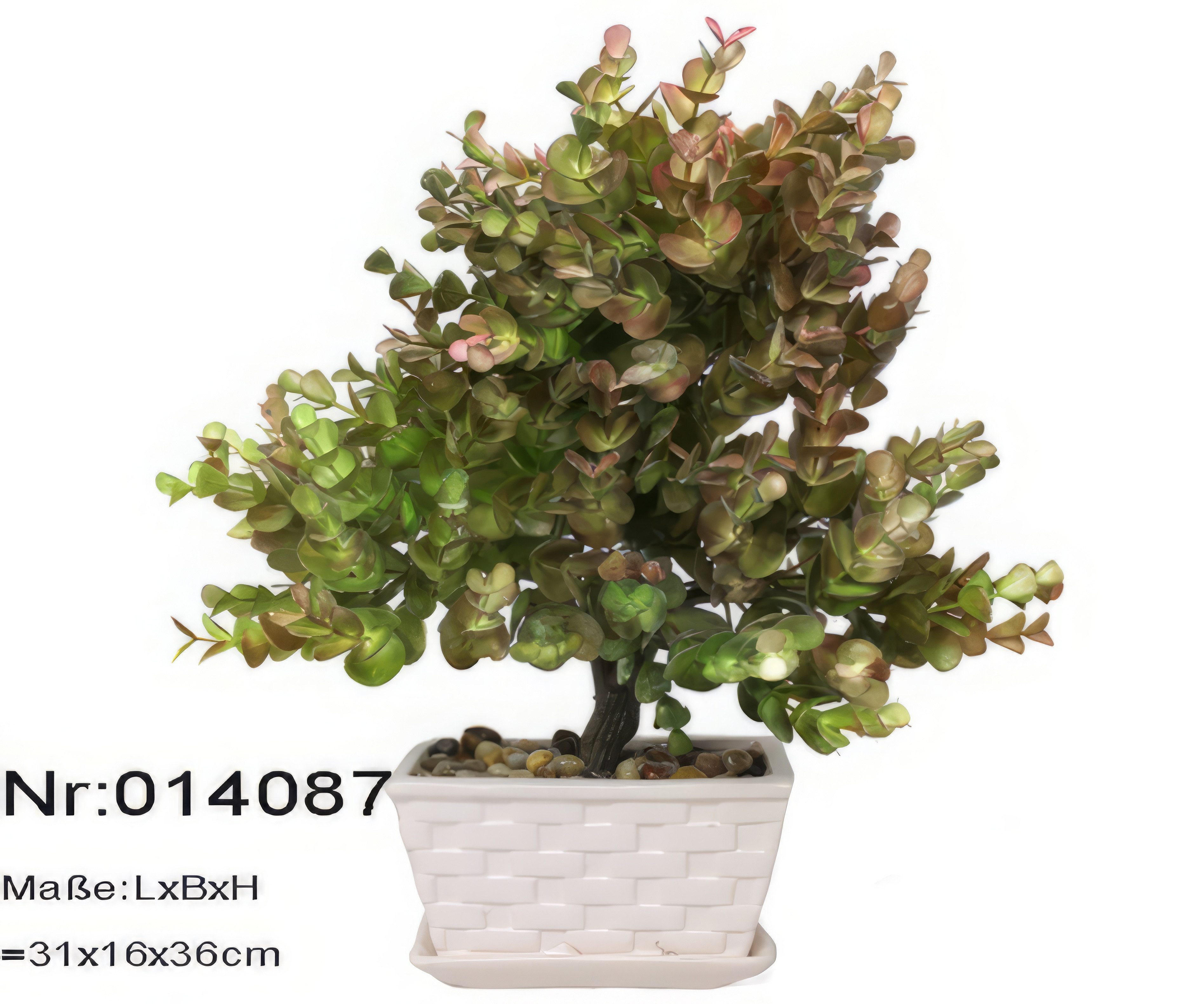 Kunstbonsai Bonsai Kunstpflanze Kunstbaum im Topf Stein, Yudu