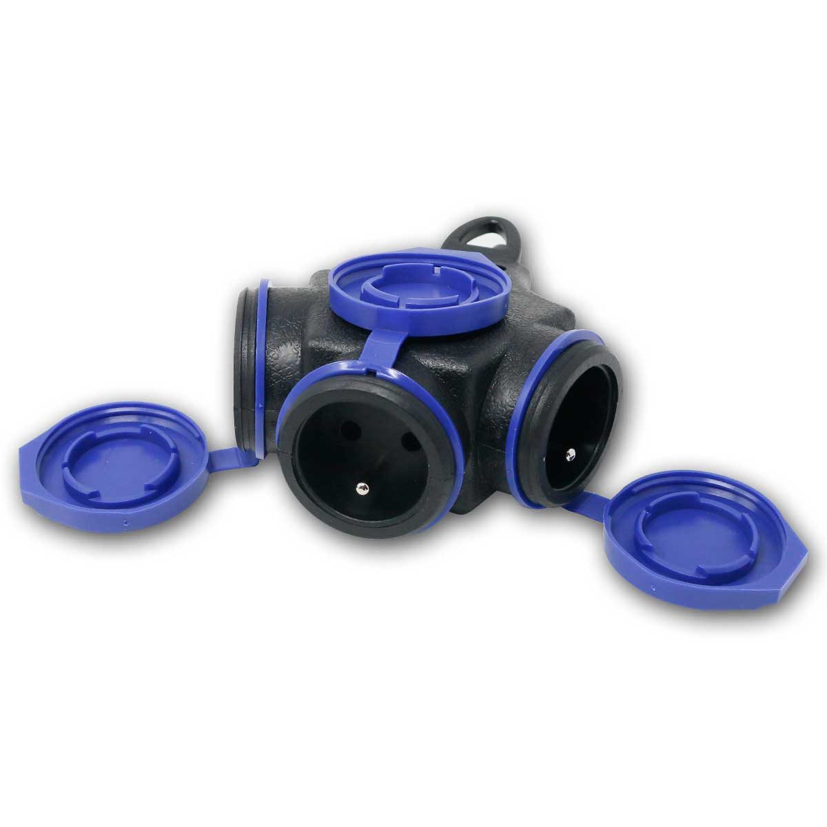 world-trading-net Schuko-Kupplung Gummi-Dreier-Kupplung Schutzkon, 16A, IP44, E-Type