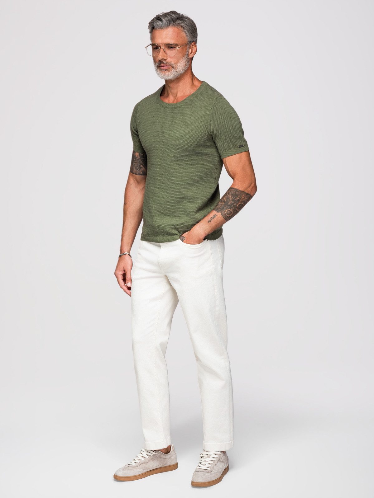 OMBRE T-Shirt Strick-T-Shirt mit zarter, feiner Struktur