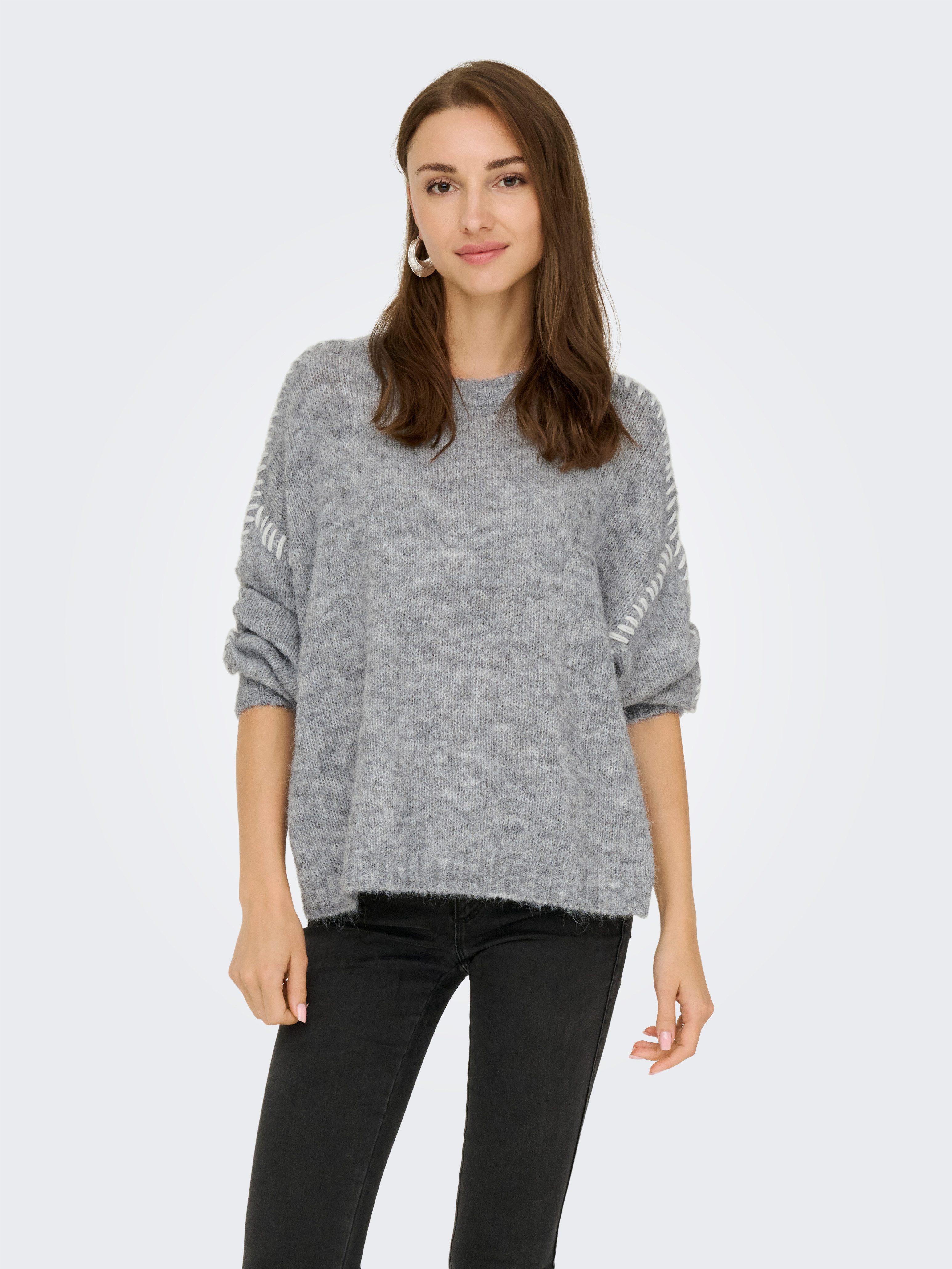 JDY Rundhalspullover JDYZOEY LIFE L/S ON STITCH PULL KNT NOOS mit dekorativ günstig online kaufen