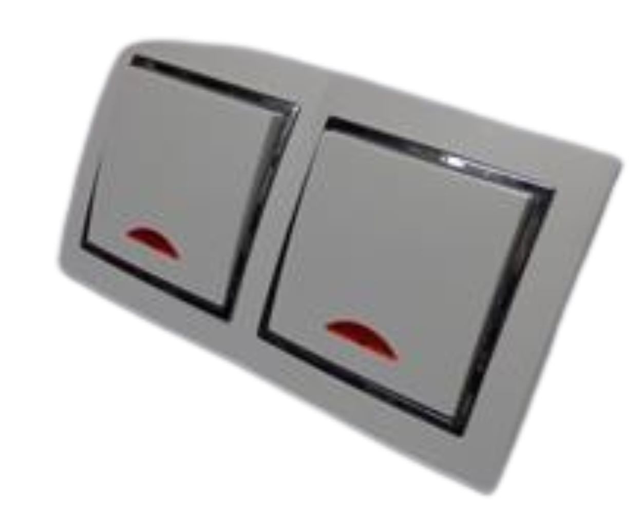 Lichtideen Schalter 9548 Levina S 2-er Kontroll Schalter silberner Rand (Taster, Schalter, Anennendose, Steckdose mit USB lieferbar)