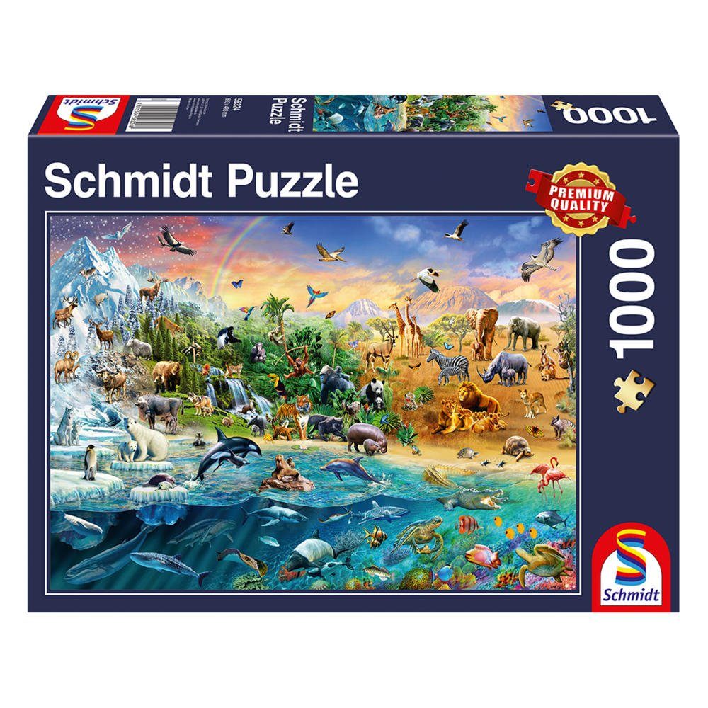 Schmidt Spiele Puzzle Die Welt der Tiere, 1000 Puzzleteile