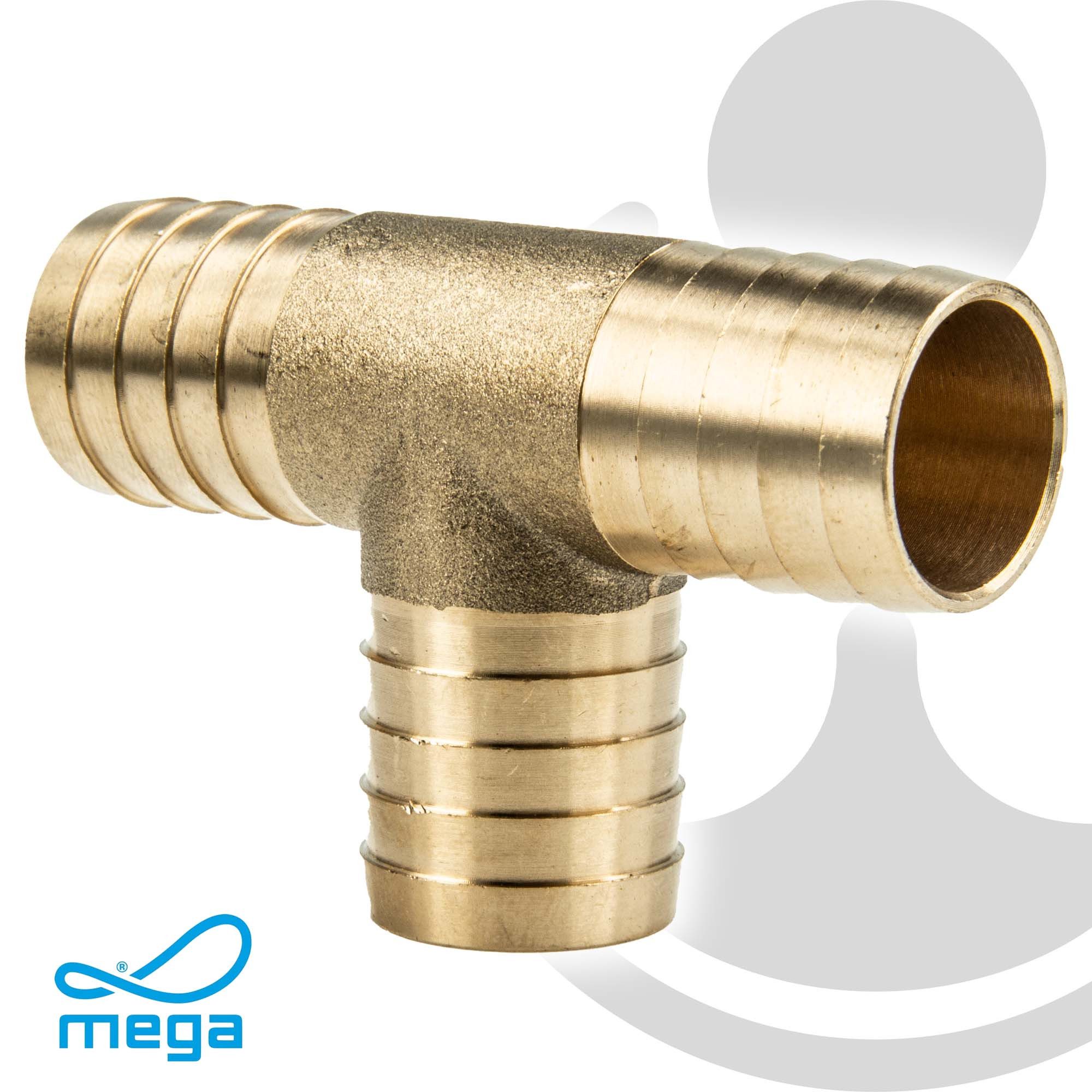 Thumbnail - Mega Group Schlauch Mega T-Stück für Schlauch 3/4 Zoll - mit allseitig Tülle Ø 19 mm