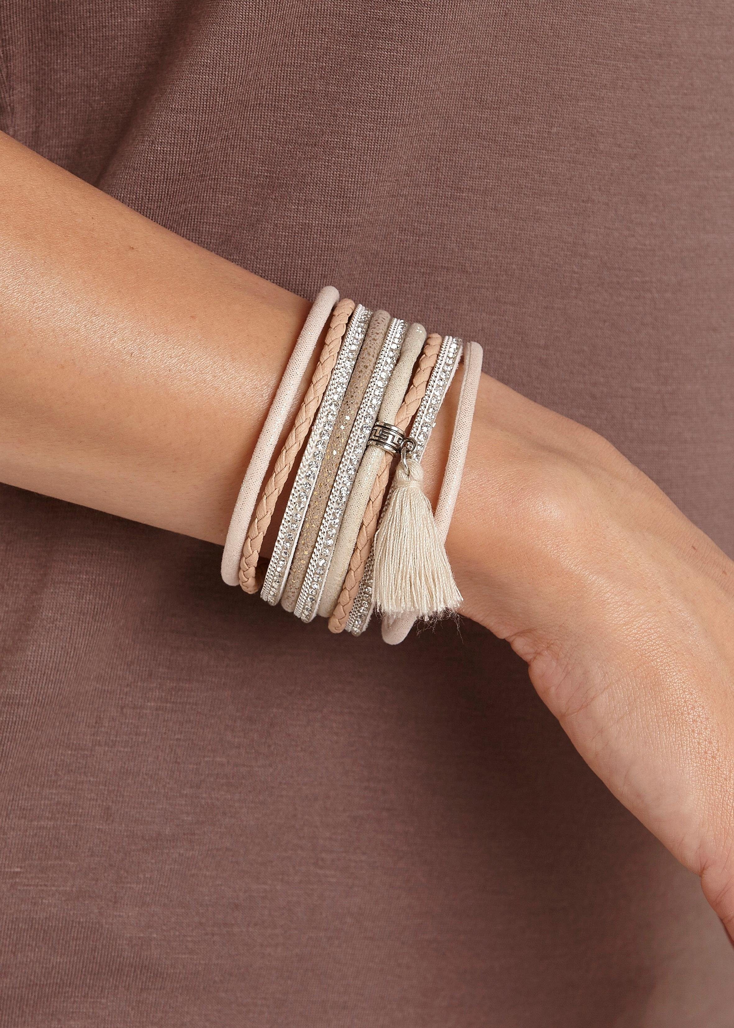LASCANA Wickelarmband Layer Armband mit Tassel, günstig online kaufen