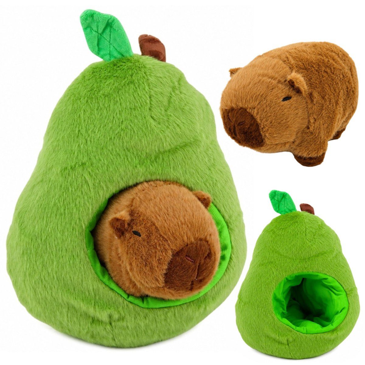 Wisam Plüschfigur Grüne Avocado mit Wasserschwein 2-in-1-Plüschtier 35 cm (1-St)