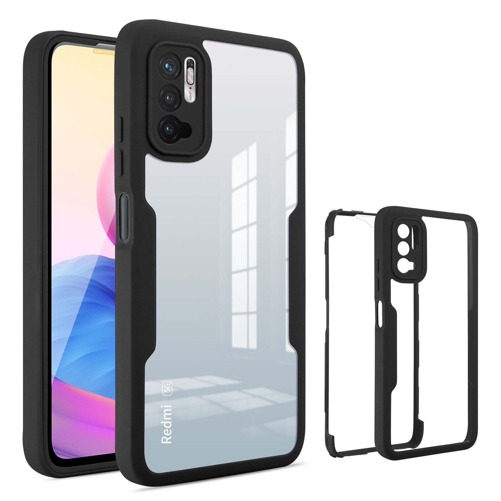 betterfon Handyhülle für Xiaomi Redmi Note 10 5G TPU Schutzcase, 2-teiliges 360 Grad Case mit Rundumschutz und Displayschutz