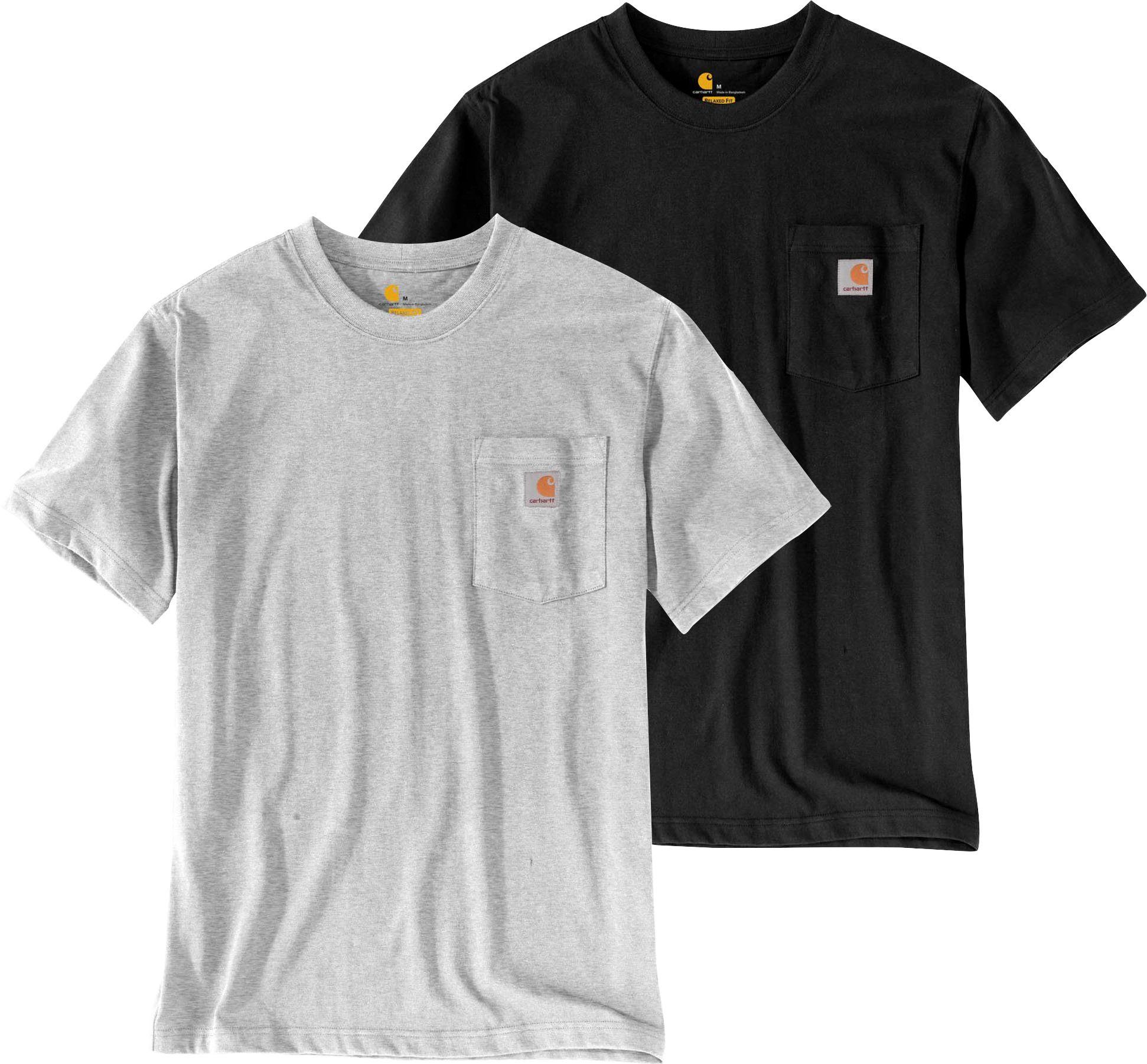 Set) T-Shirt 2er und schwarz hellgrau Carhartt (2-tlg.,