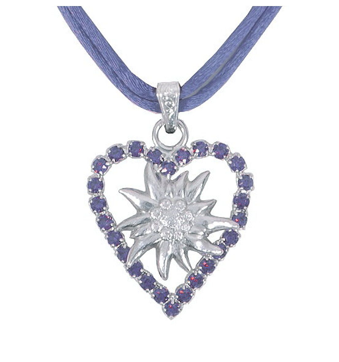 Moschen-Bayern Herzkette Trachtenkette Dirndlkette Edelweißkette Trachtenherz Herzkette, Schmuckstein Swarovski-Kristall