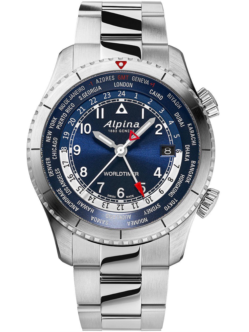 Alpina Quarzuhr Alpina AL-255N4S26B Startimer Pilot Worldtimer Herrenuhr 41mm Alpina AL-255N4S26B Startimer Pilot Worldtimer Herrenuhr 41mm