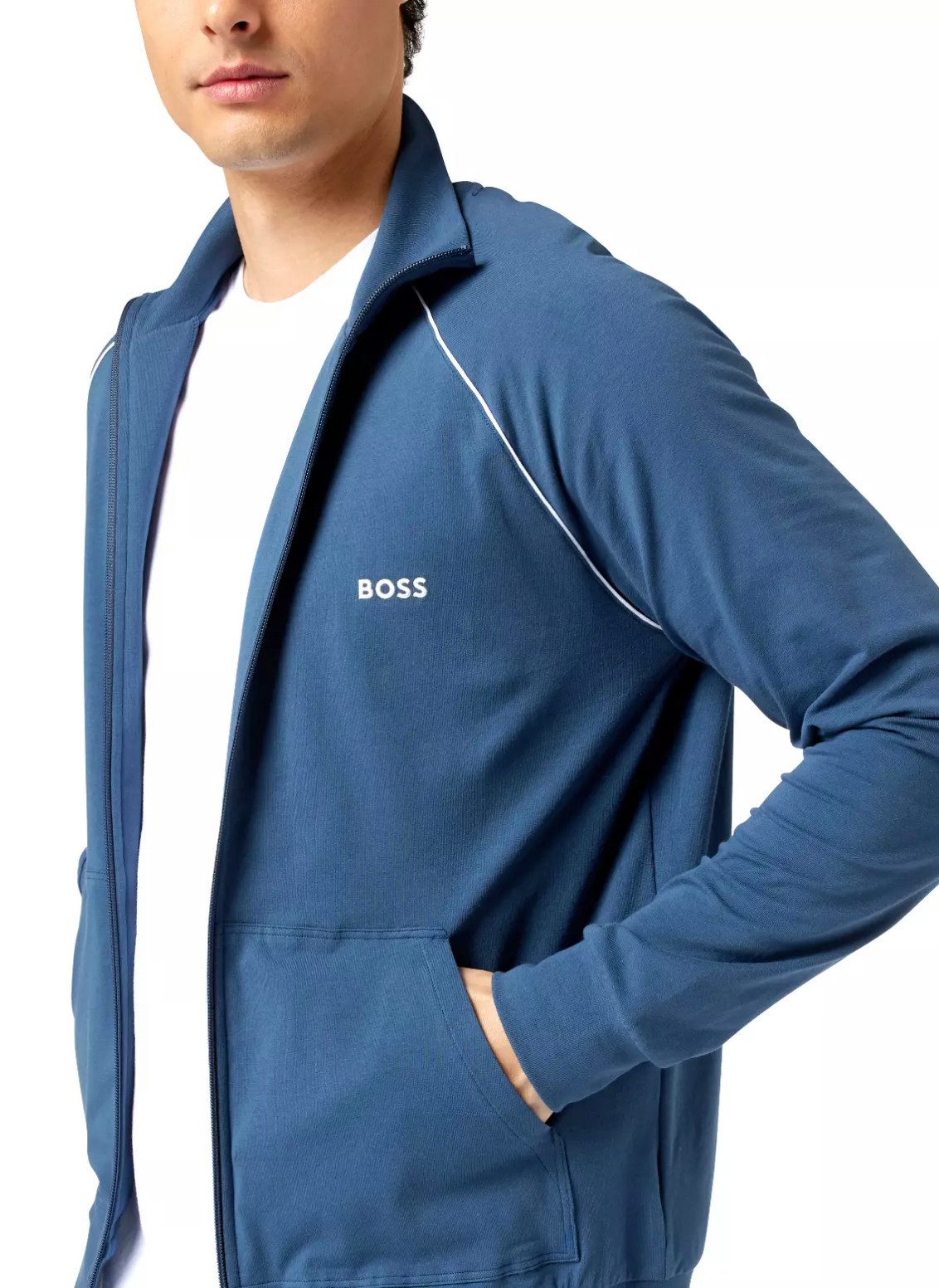 BOSS Sweatjacke Dünne Reißverschlussjacke Sweatshirt Sweat Jacke Weiches, atmungsaktives und elastisches Jersey