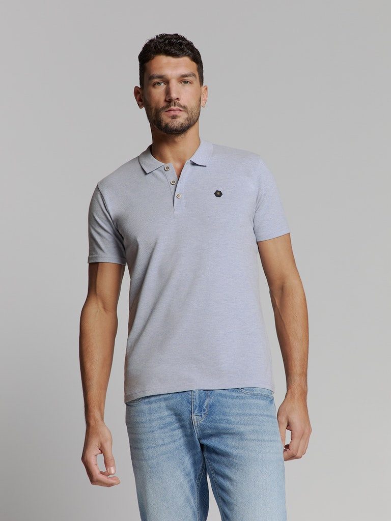 NO EXCESS T-Shirt Polo Melange Cloud