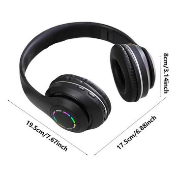 yozhiqu Kabellose Over-Ear Headphones mit LED-Licht und Geräuschreduktion Bluetooth-Kopfhörer (Ideal für Computer, Reisen und perfekte Klangqualität zu Hause)