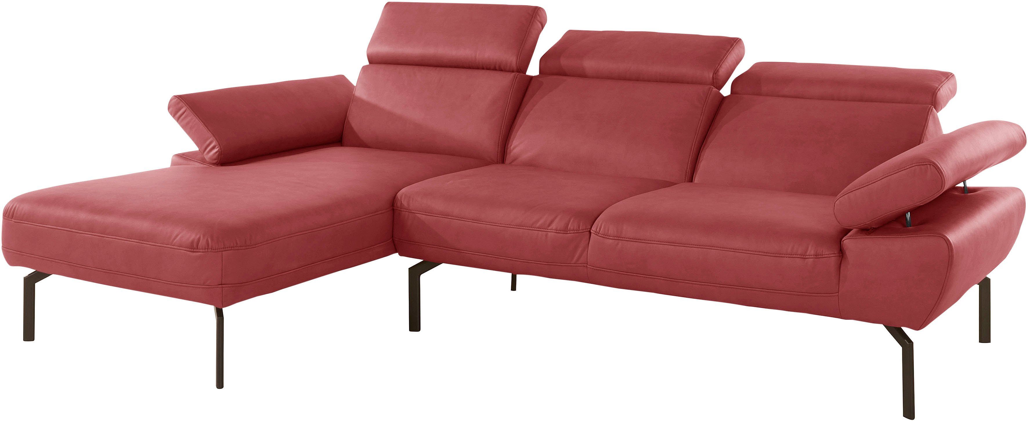 Ecksofa of in Luxus, Luxus-Microfaser wahlweise Style Trapino mit Lederoptik Rückenverstellung, Places