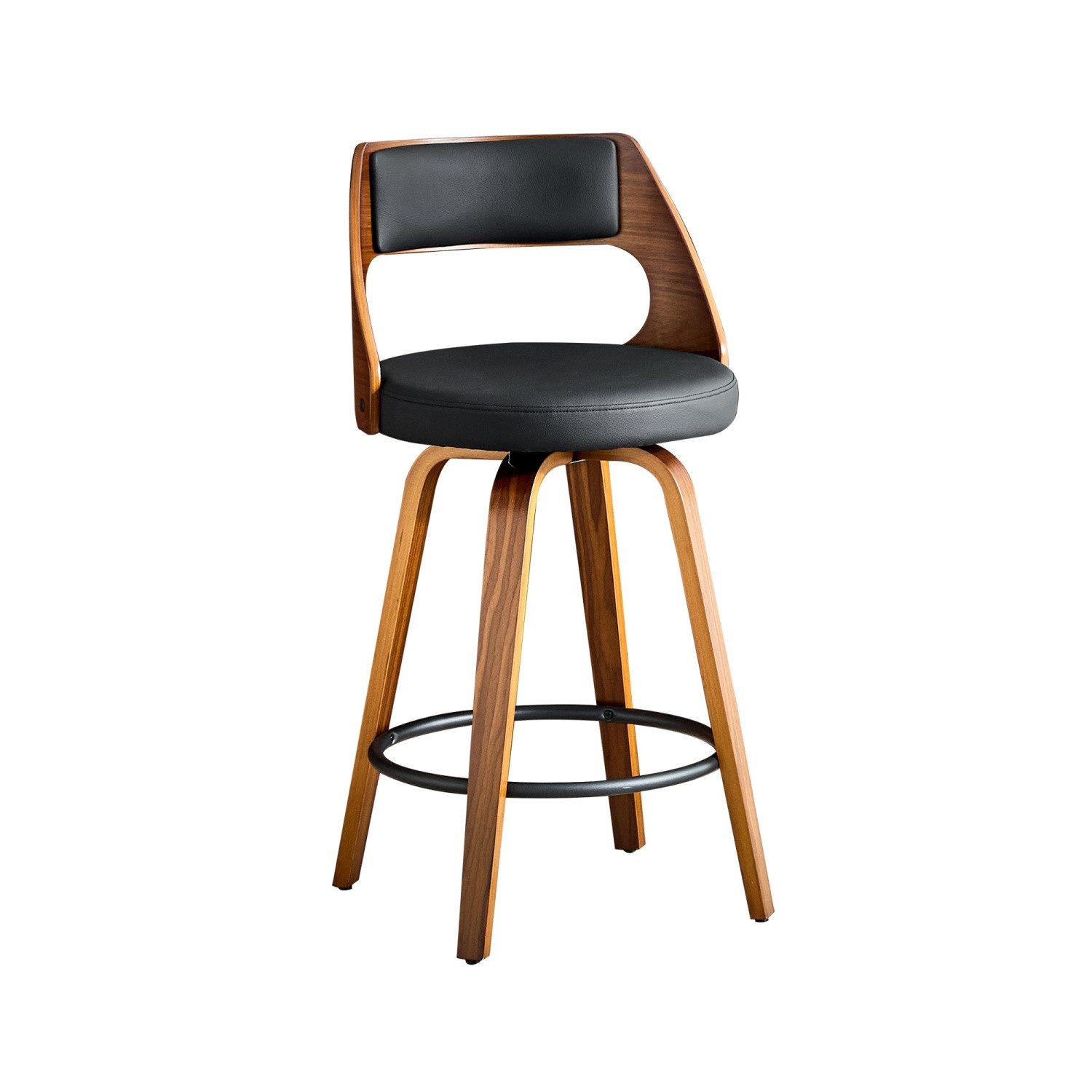 ANYSUN Barhocker 2er Set Barstühle mit Rückenlehne,360° Drehbare Hocker mit Fußstütze (Holzgestell, 66.5 cm Sitzhöhe, Tresenhocker), Barhocker ideal für Bars, Küchen, Cafés oder Esstisch.Kücheninseln