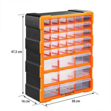 monzana Aufbewahrungsbox (49 St), 39 Schubladen 47,5x38x16cm Sortimentskasten Sortierkasten